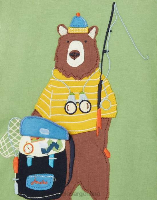 Joules top con ilustraciones de manga larga chomp 2-8 años Niños verde claro vestir 64BB341