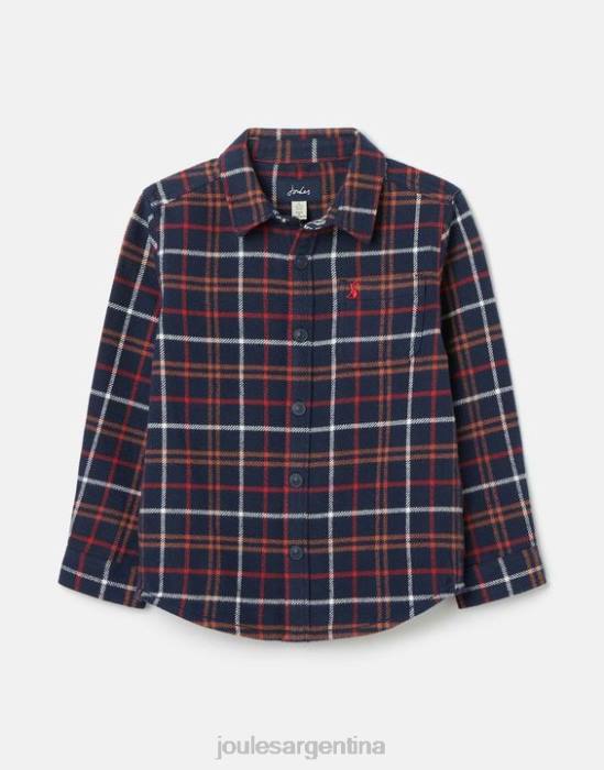 Joules Aiden Shacket 2-12 años Niños cuadros múltiples azul marino vestir 64BB366