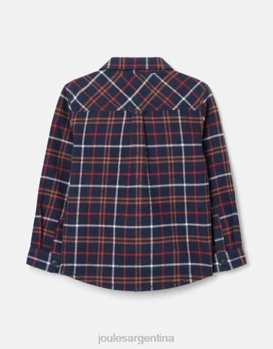 Joules Aiden Shacket 2-12 años Niños cuadros múltiples azul marino vestir 64BB366