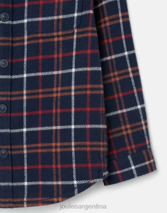 Joules Aiden Shacket 2-12 años Niños cuadros múltiples azul marino vestir 64BB366