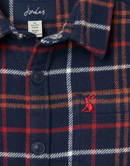 Joules Aiden Shacket 2-12 años Niños cuadros múltiples azul marino vestir 64BB366