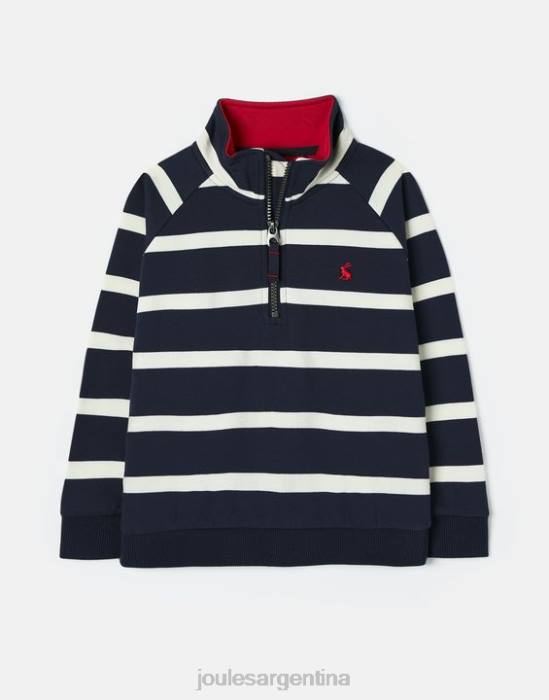 Joules sudadera finn 1/2 cremallera 2-12 años Niños raya azul marino vestir 64BB349