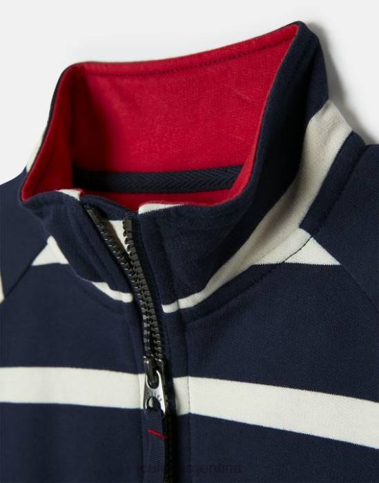 Joules sudadera finn 1/2 cremallera 2-12 años Niños raya azul marino vestir 64BB349