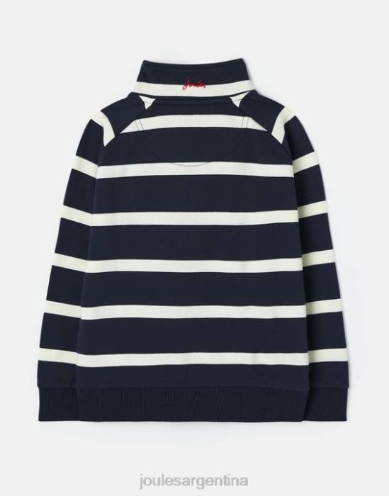 Joules sudadera finn 1/2 cremallera 2-12 años Niños raya azul marino vestir 64BB349