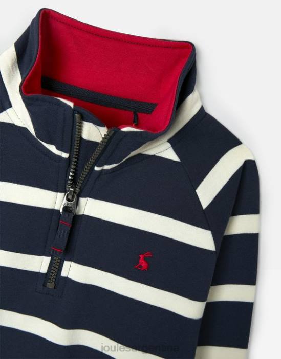 Joules sudadera finn 1/2 cremallera 2-12 años Niños raya azul marino vestir 64BB349