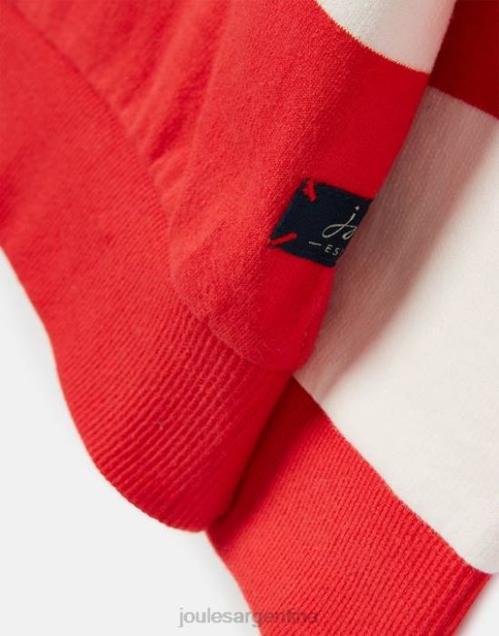 Joules sudadera finn rayas 1/2 cremallera 2-12 años Niños melón raya roja vestir 64BB361