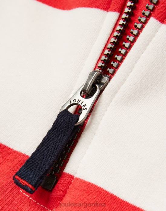 Joules sudadera finn rayas 1/2 cremallera 2-12 años Niños melón raya roja vestir 64BB361